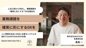 株式会社AKATSUKIの桑島一さんのインタビュー写真